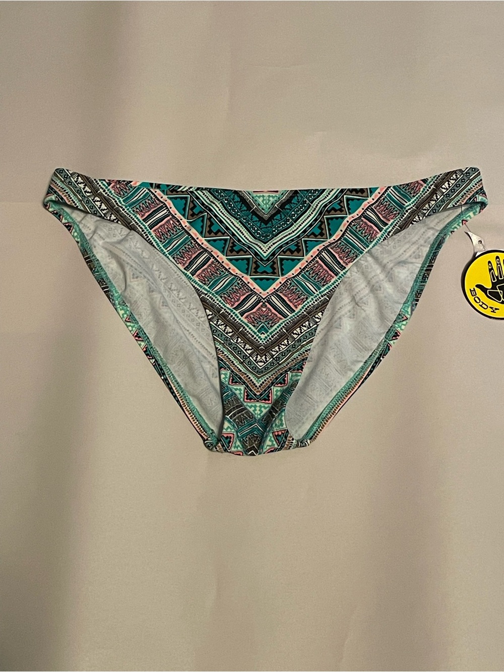 Body Glove Lost Temple Blue Multi Tribal Print Bikini Bottom Size M NWT